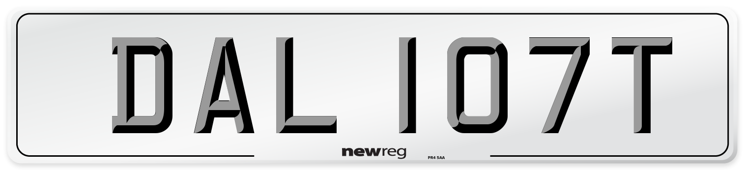 DAL 107T Number Plate from New Reg